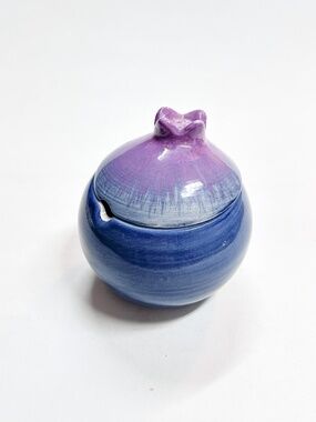 Harry & David Ceramic Blueberry Jam Jelly Jar Sugar Dish Lidded Bowl NO Spoon
